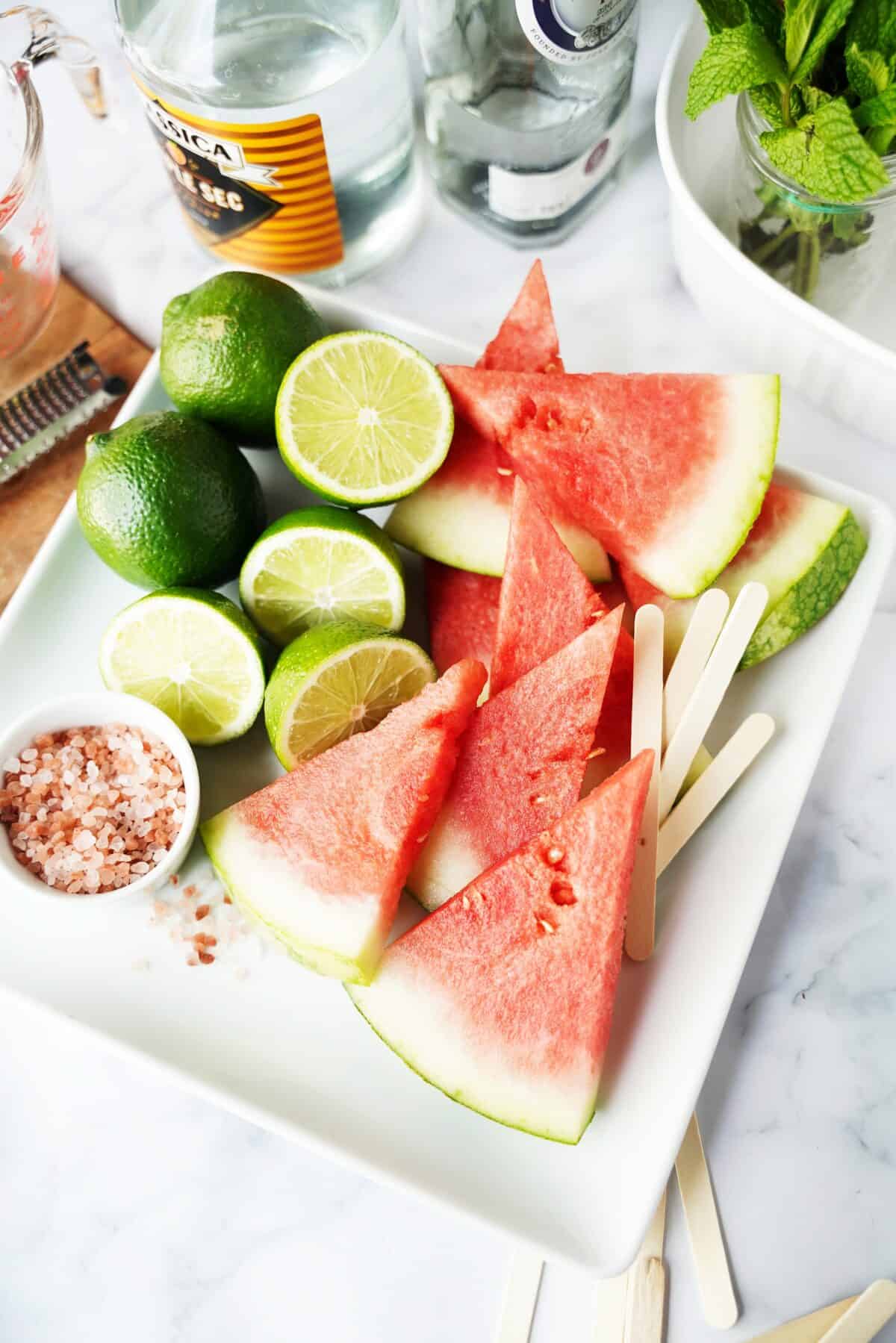 ingredients for watermelon margarita slices