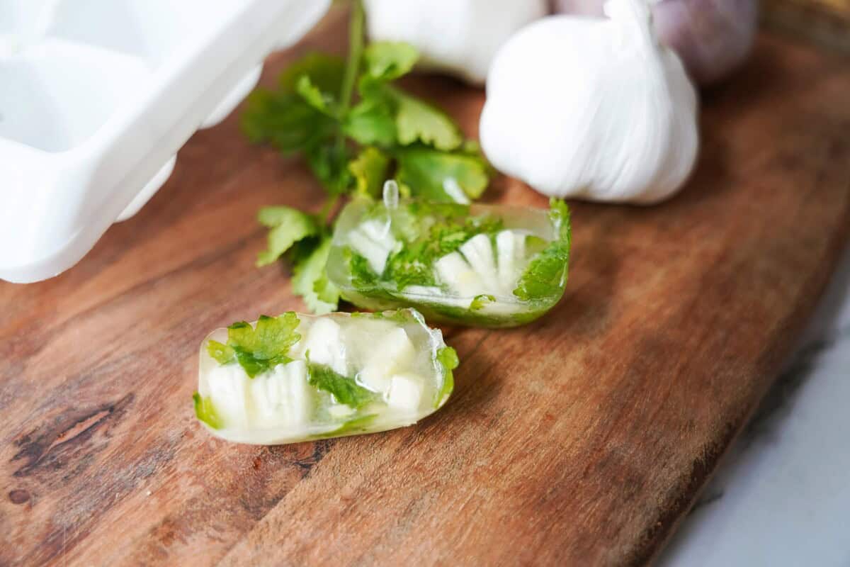 Garlic on Cutting Board on cutting board