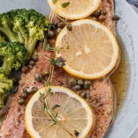 vertical Fish Piccata With Lemon Caper Sauce