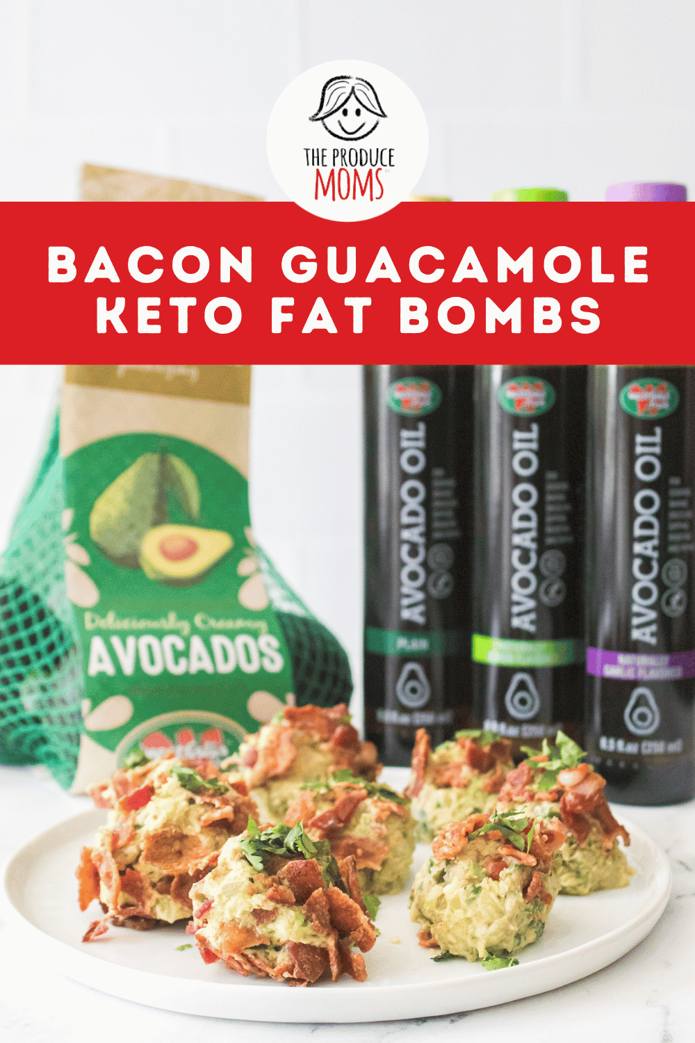 Pinterest Pin: Bacon Guacamole Keto Fat Bombs