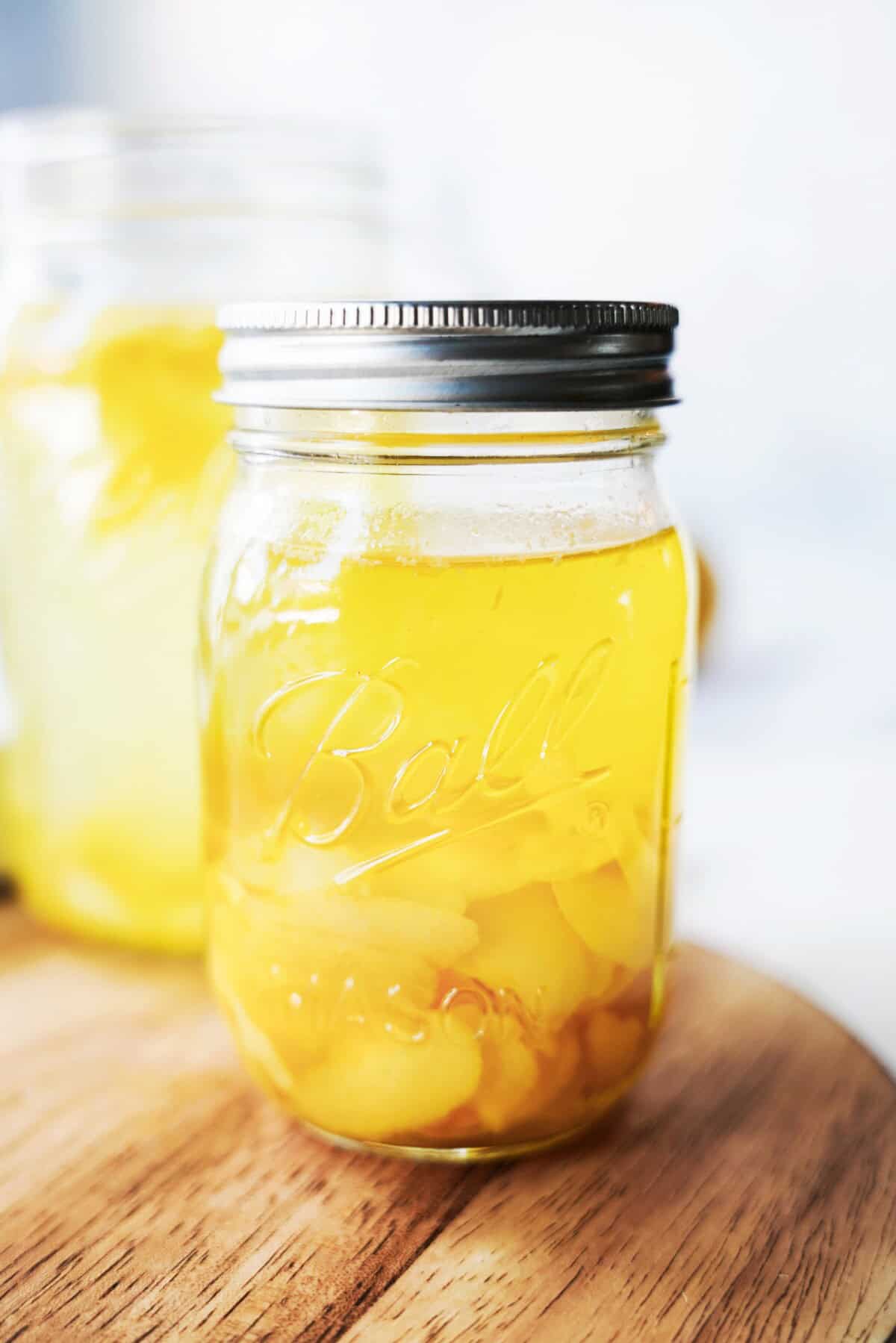 Steeped lemon peels in vodka.