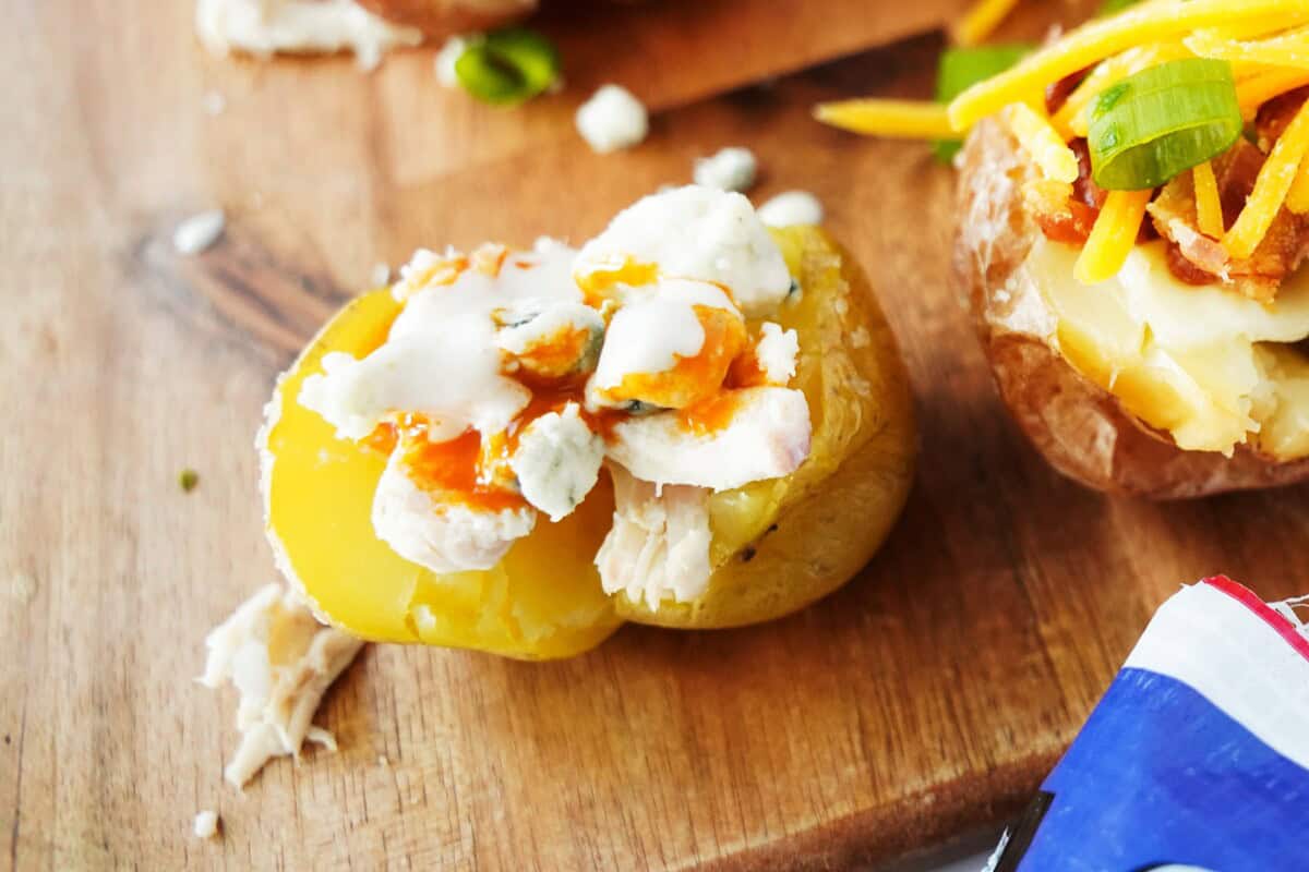 BBQ chicken mini baked potato