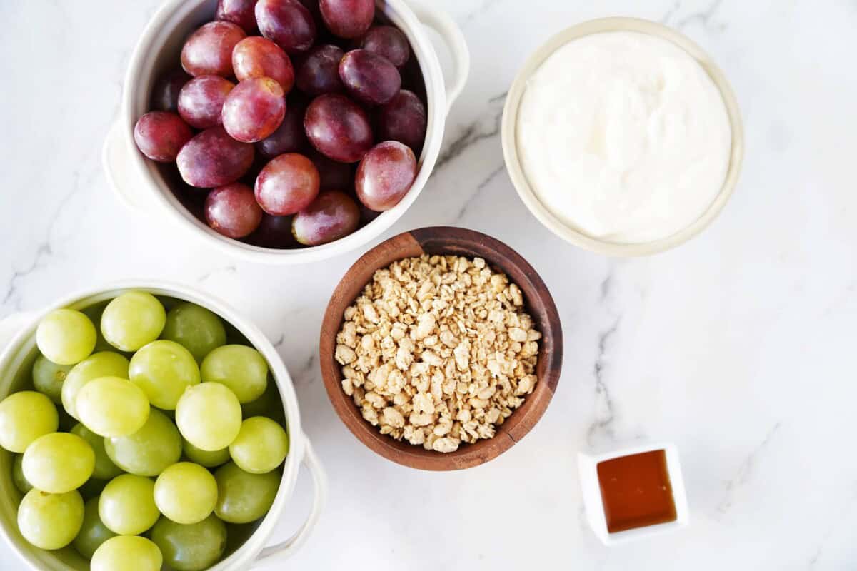 Ingredients for Grape Greek Yogurt Parfait