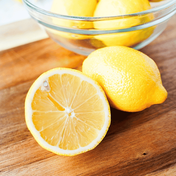Lemon and cutting board
