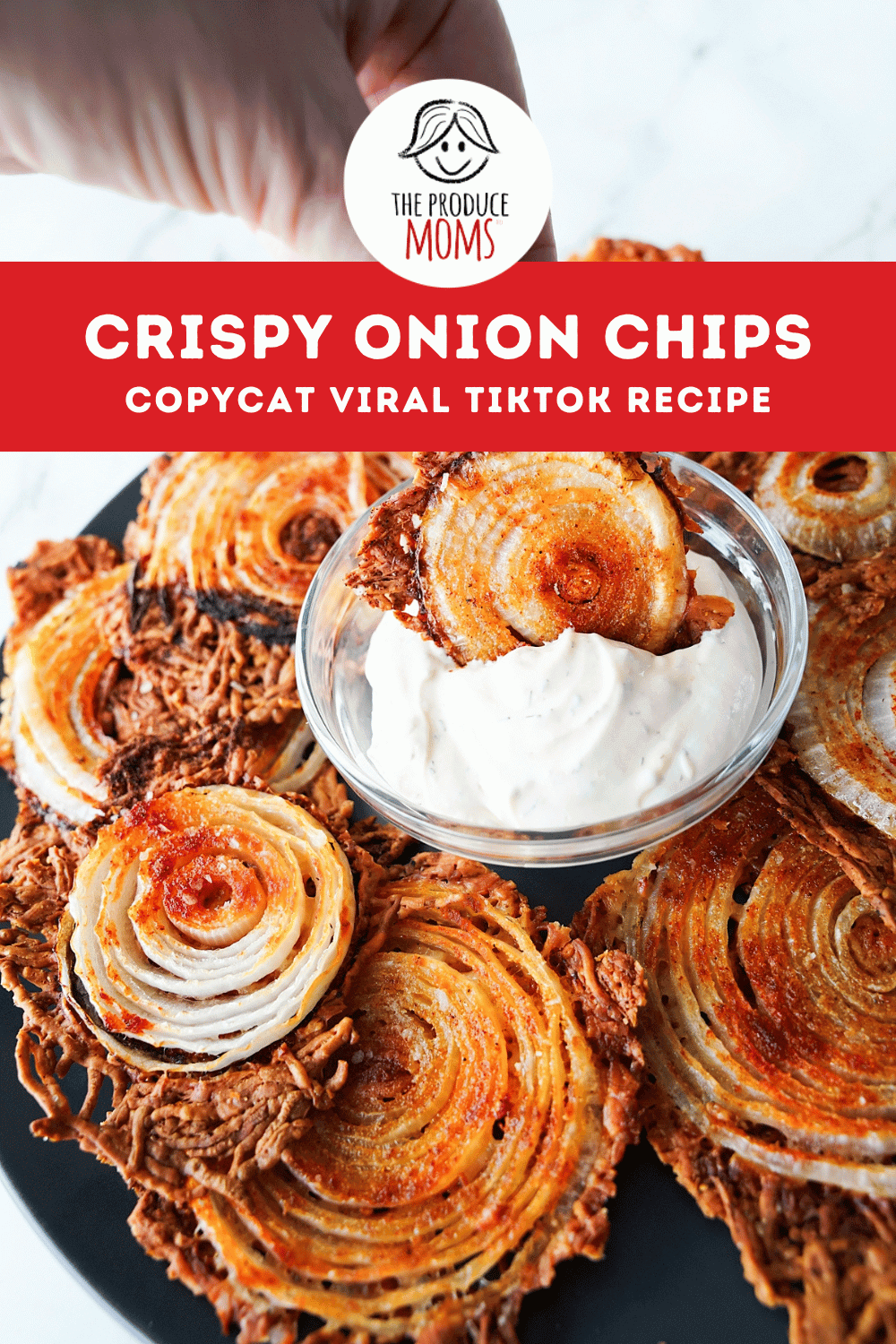 Pinterest Pin Crispy Onion Chips