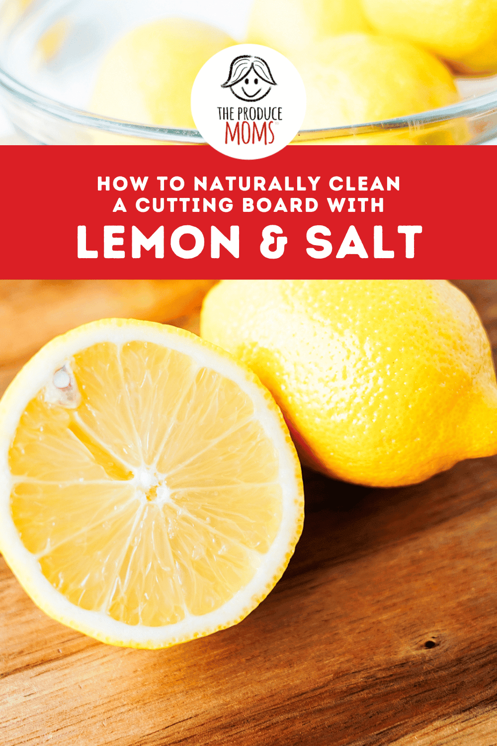 Pinterest Pin Lemon & Salt Cutting Board Cleaning