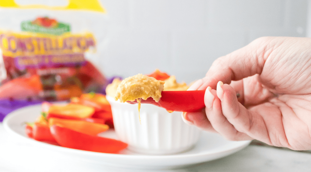 featured image for roasted pepper hummus