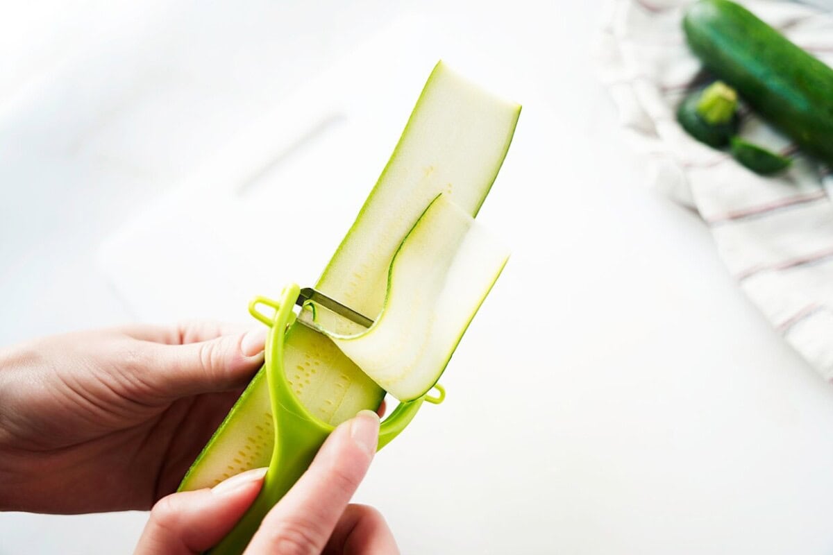 Shaved zucchini