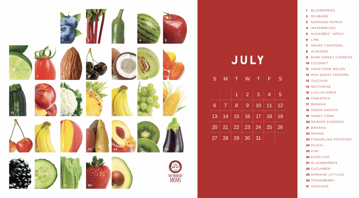 July 2025 The Produce Challenge® Calendar