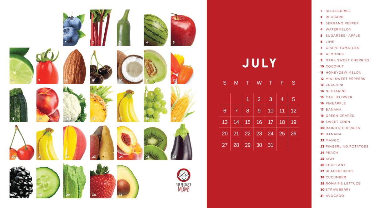 July 2025 The Produce Challenge® Calendar