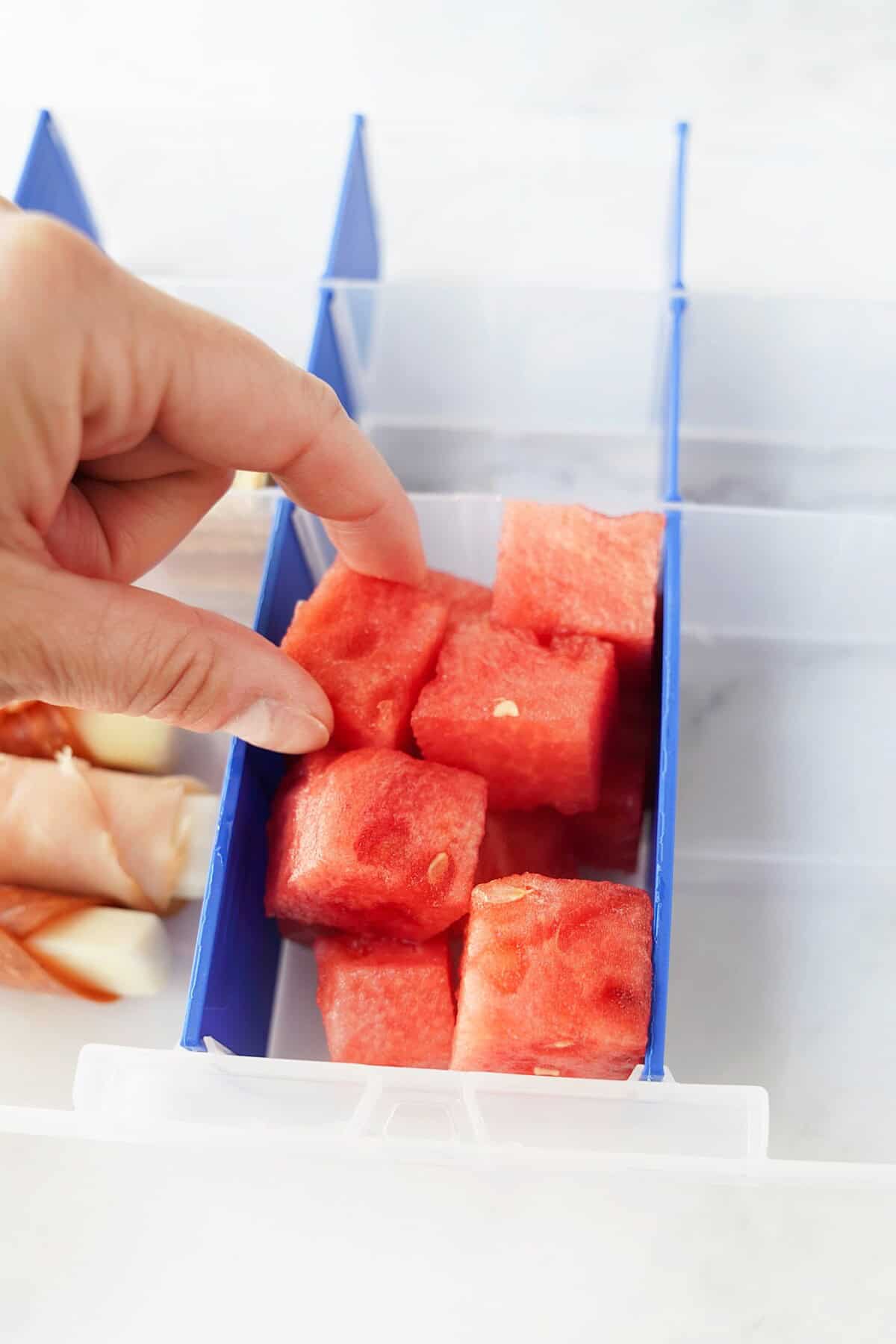 Grab a cubed watermelon from the snackle box