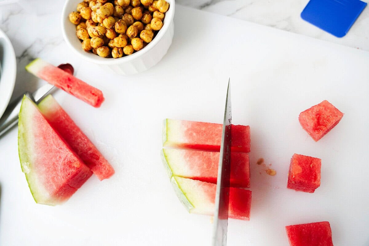 Cubed watermelon