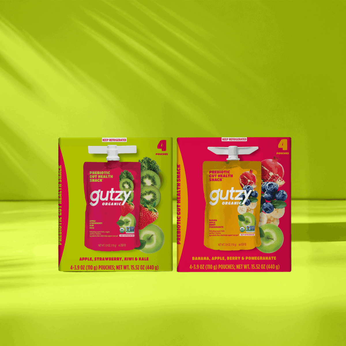 gutzy 4 paks with green background