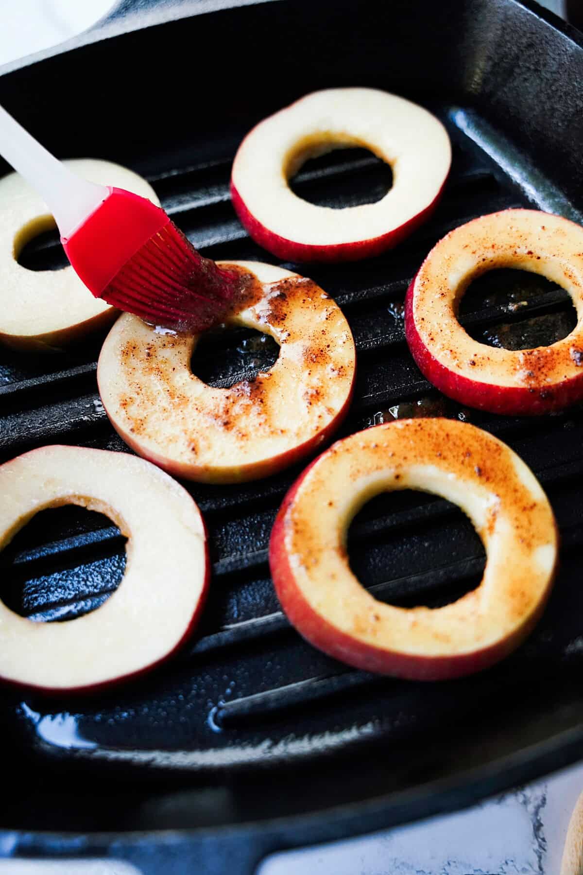 Grill the apples.