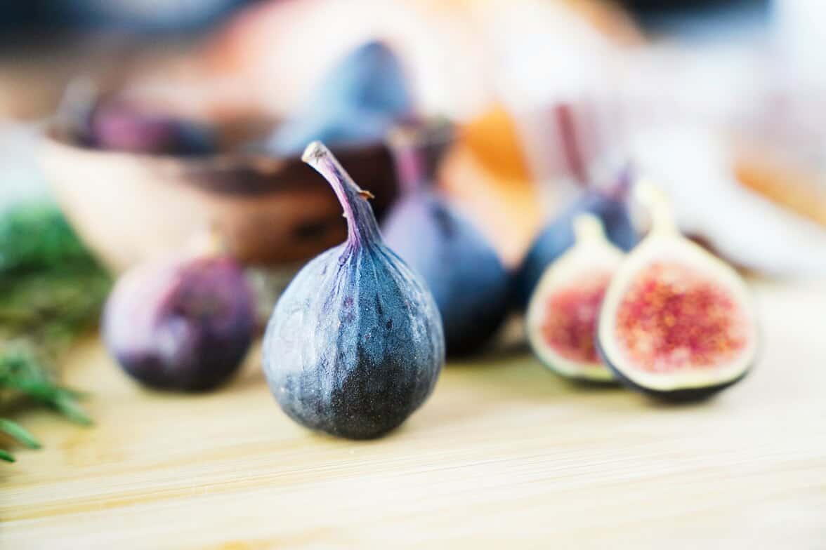Close up of the skin of a fig