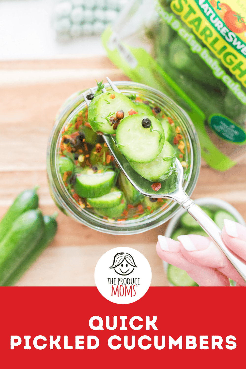 quick pickled cucumbers | The Produce Moms