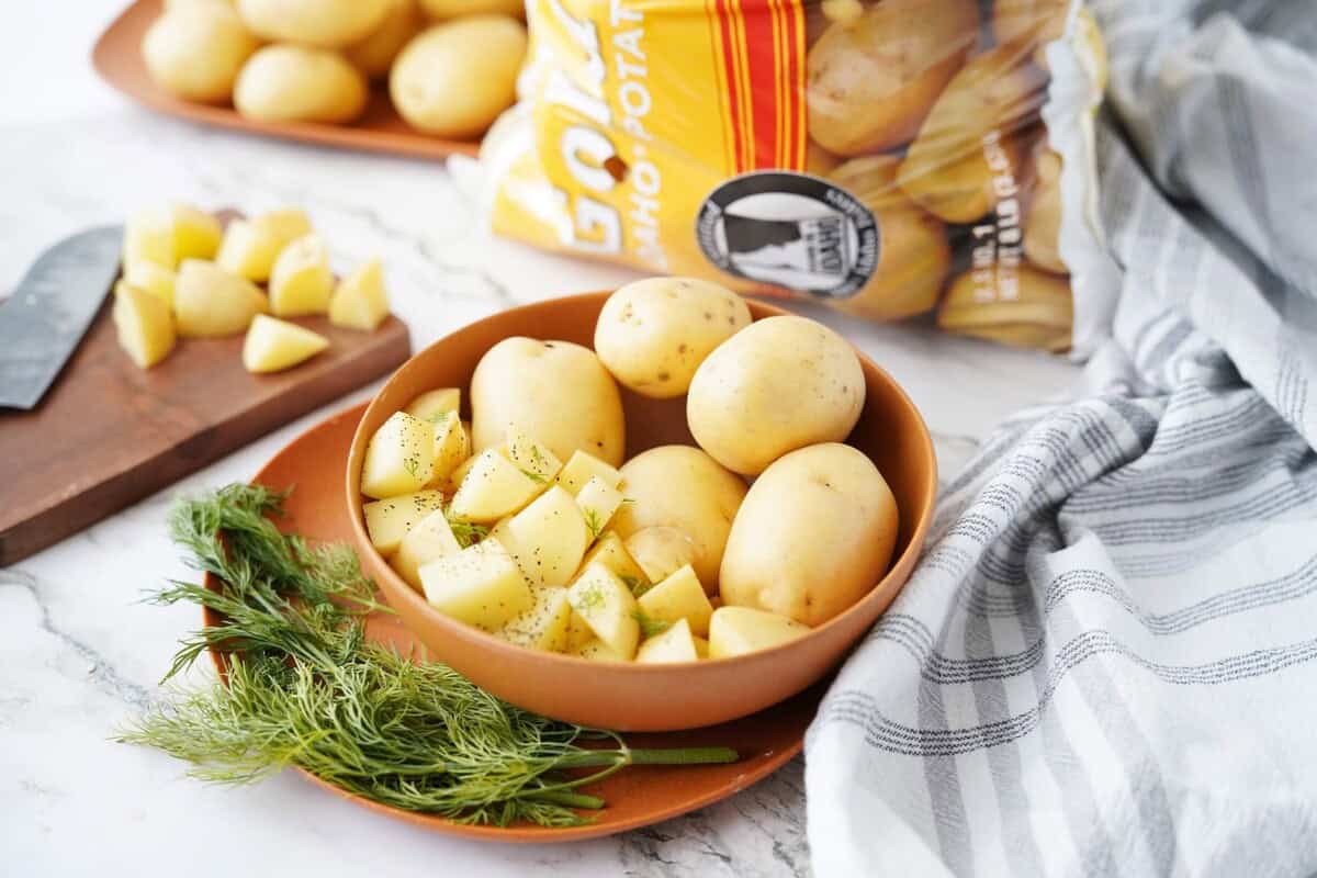 Gold Potatoes in bowl