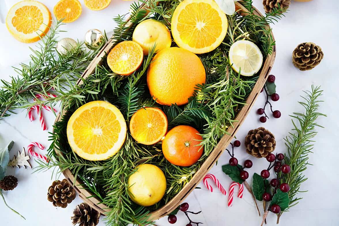 Adding more citrus to the holiday centerpiece