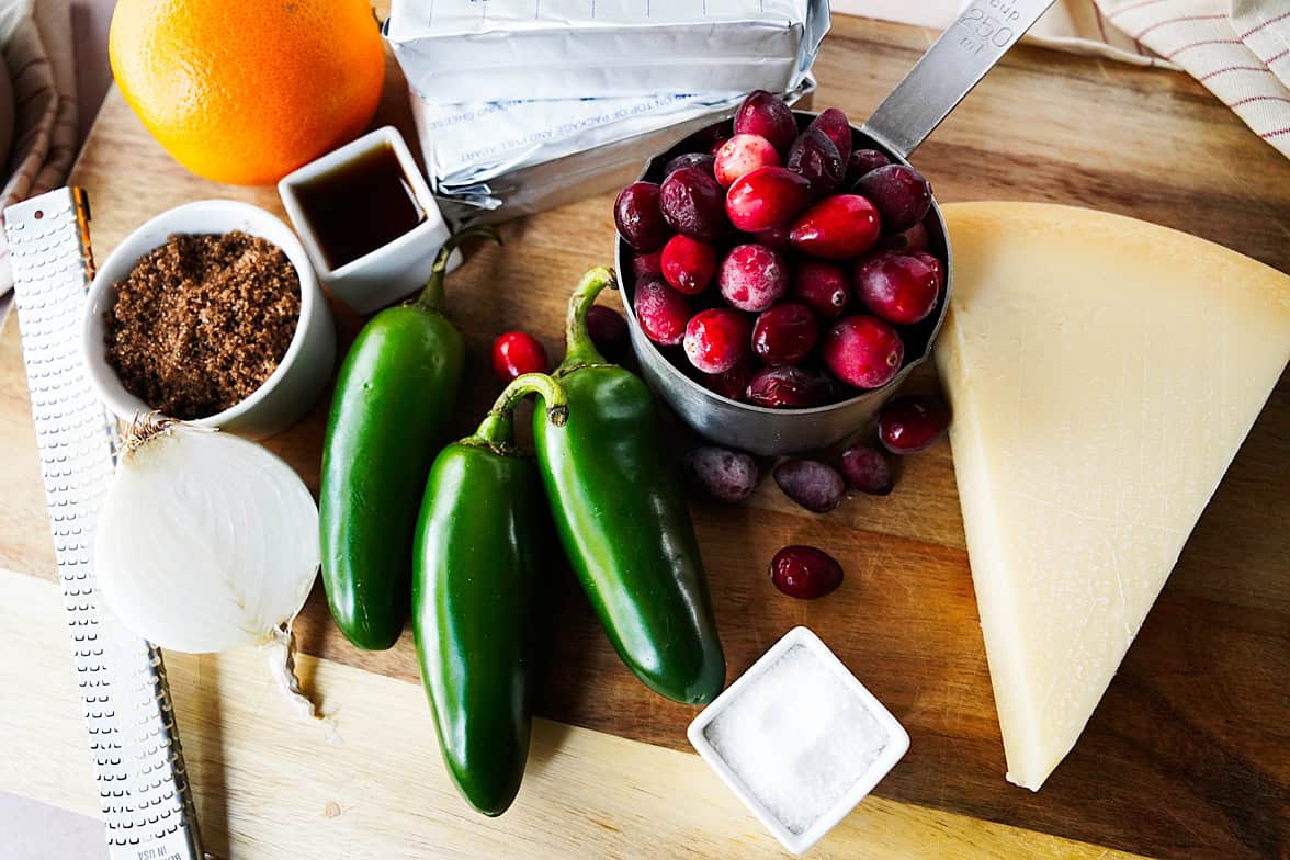 ingredients needed to make cranberry jalapeno dip