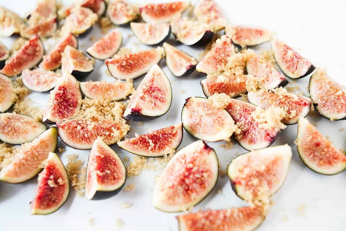 brown sugar on to of quartered figs