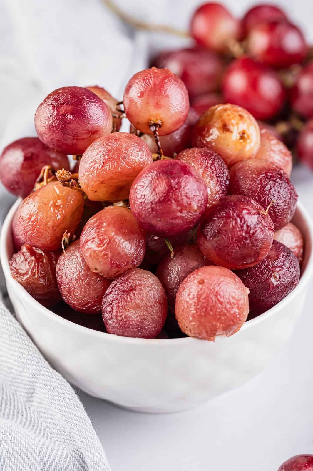 bowl of roasted grapes
