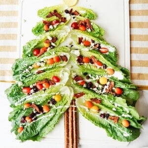 Vertical image of Christmas Tree Salad Board