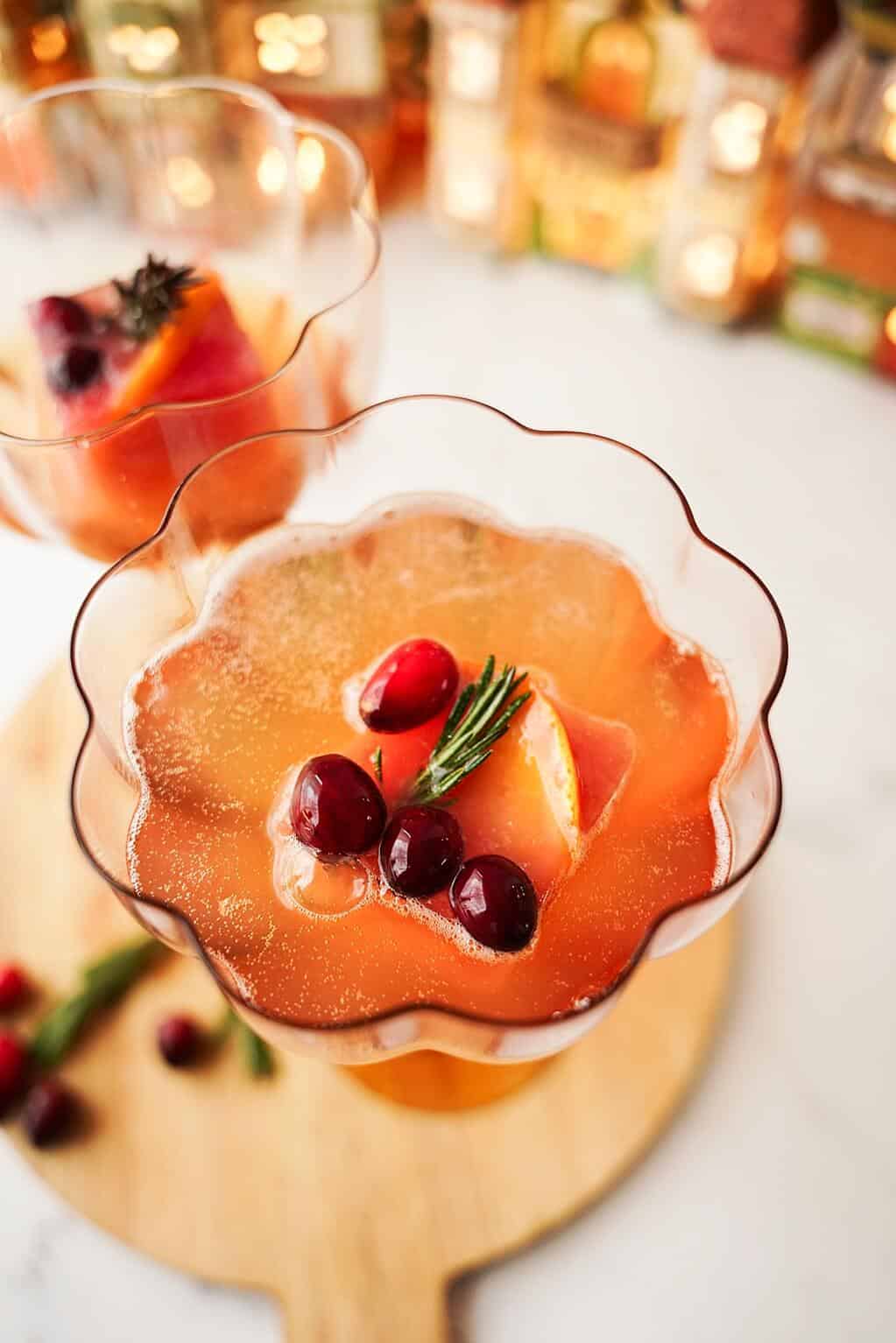 Overhead view of the Cranberry Orange Sparkler