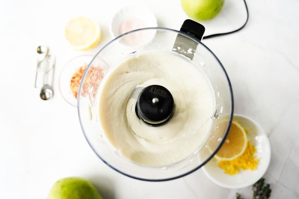 whipping the ricotta in a blender