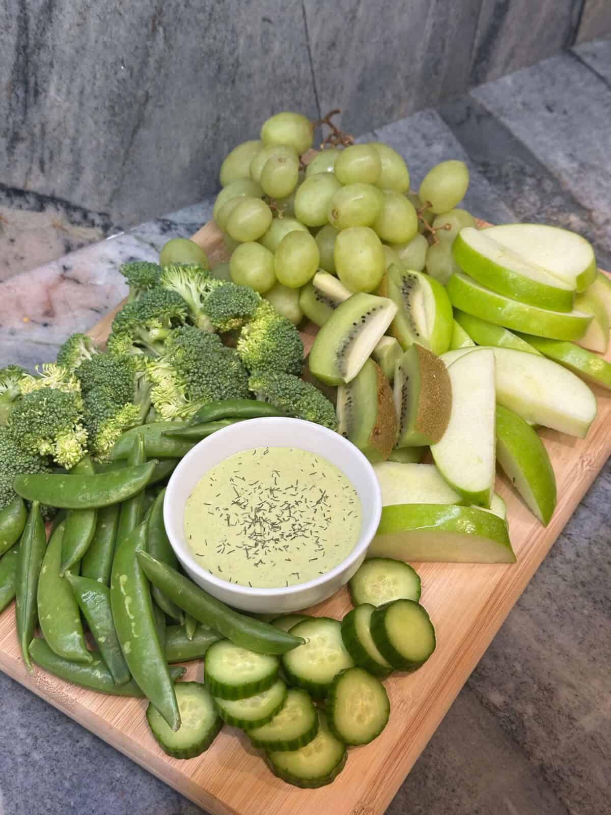 Vertical Green Goddess Edible Snack Board