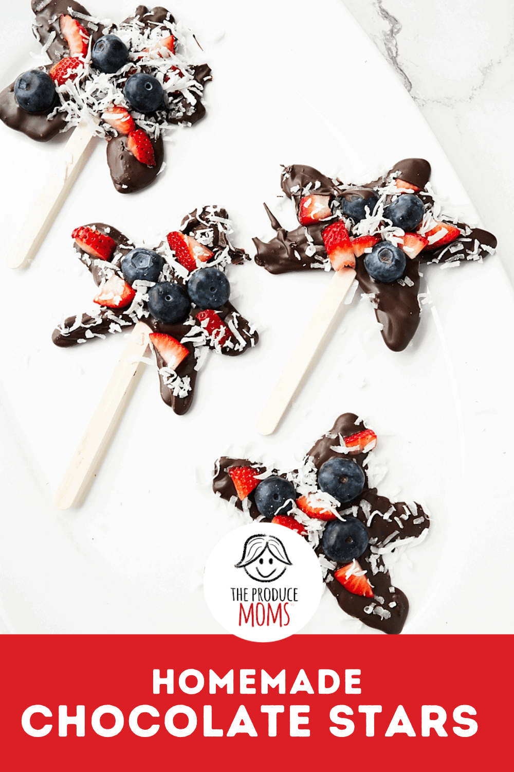 Pinterest Pin Homemade Chocolate Stars