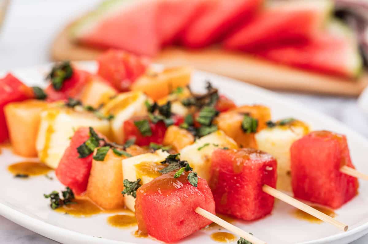 Plate of 3 Thai Fusion Watermelon Skewers