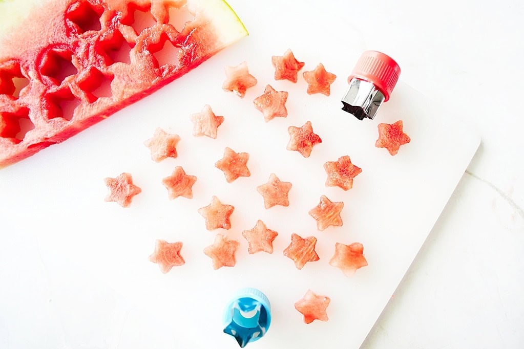 Watermelon stars with a star cookie cutter