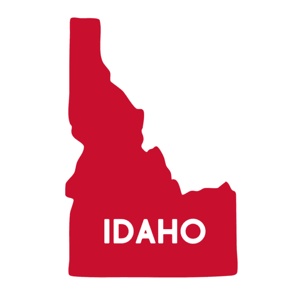 Red outline of the State of Idaho
