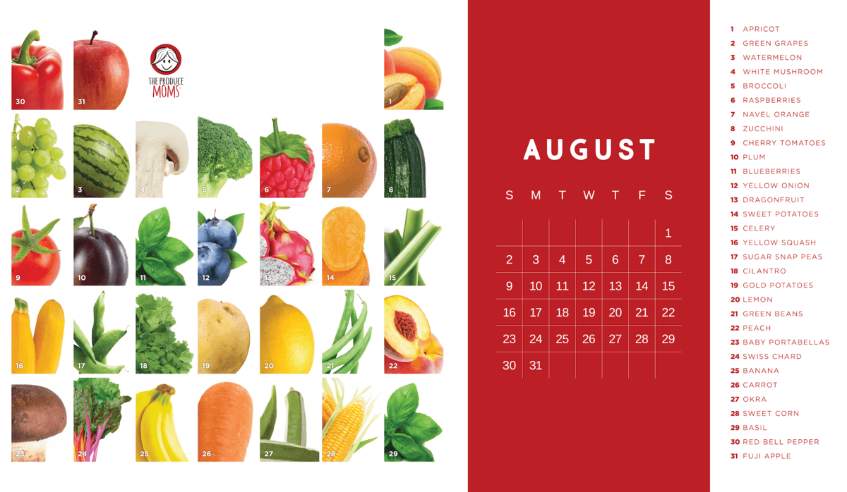 The Produce ChallengeĀ® Calendar for August 2026