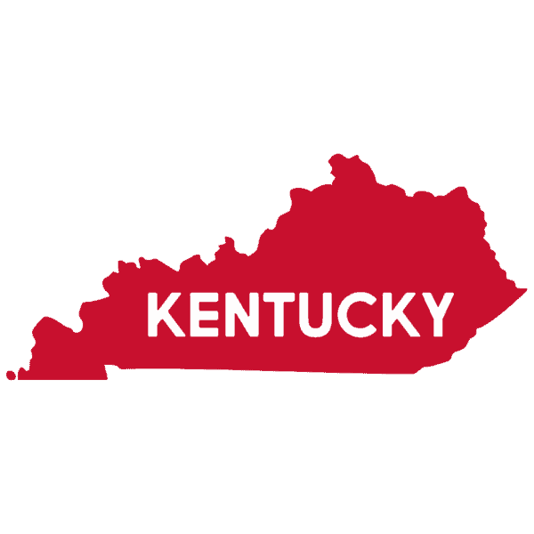 Kentucky State Outline in red