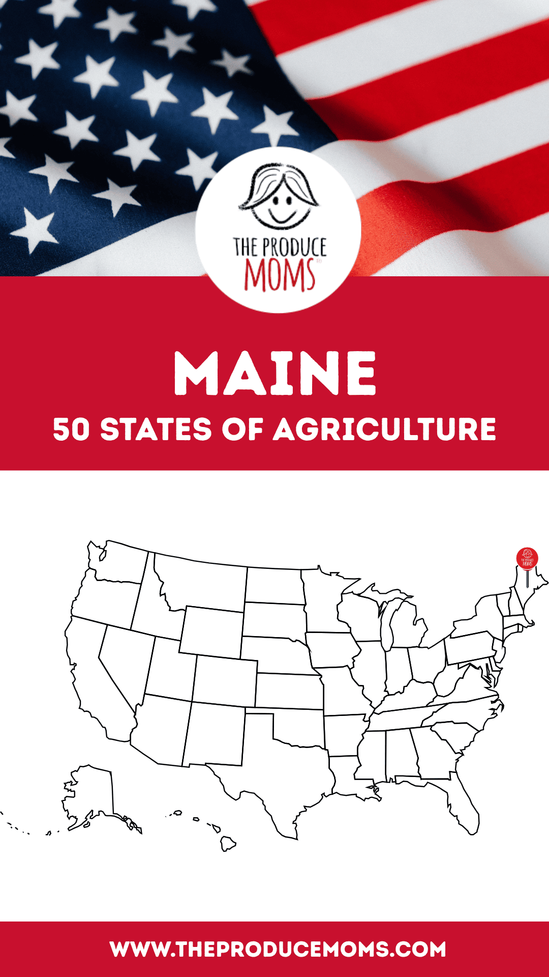 Pinterest Pin 50 States of Ag Maine