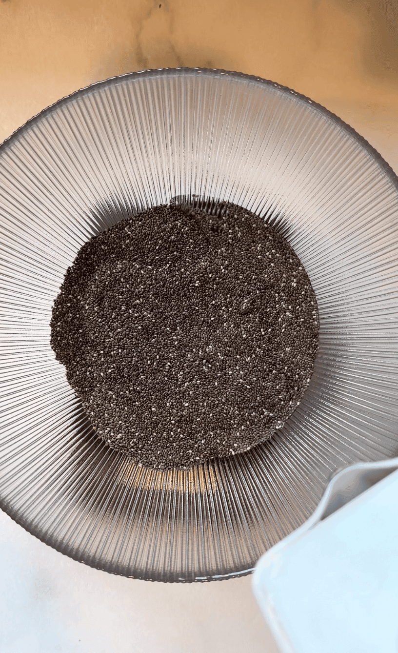 Chia seeds in bowl before adding water