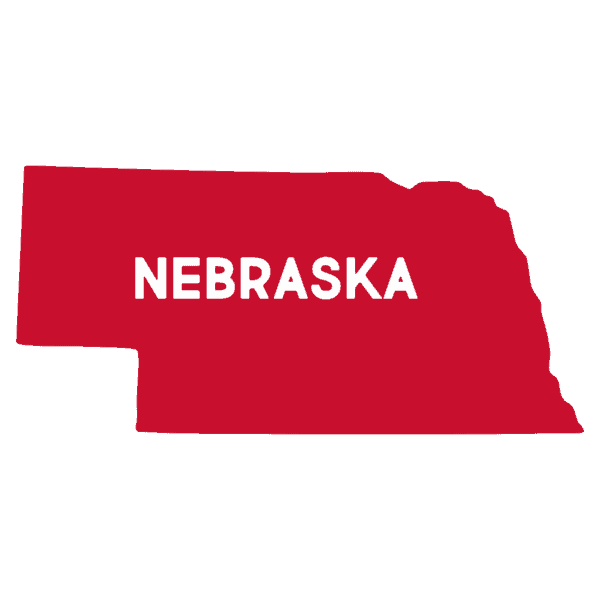 Nebraska Red State Outline