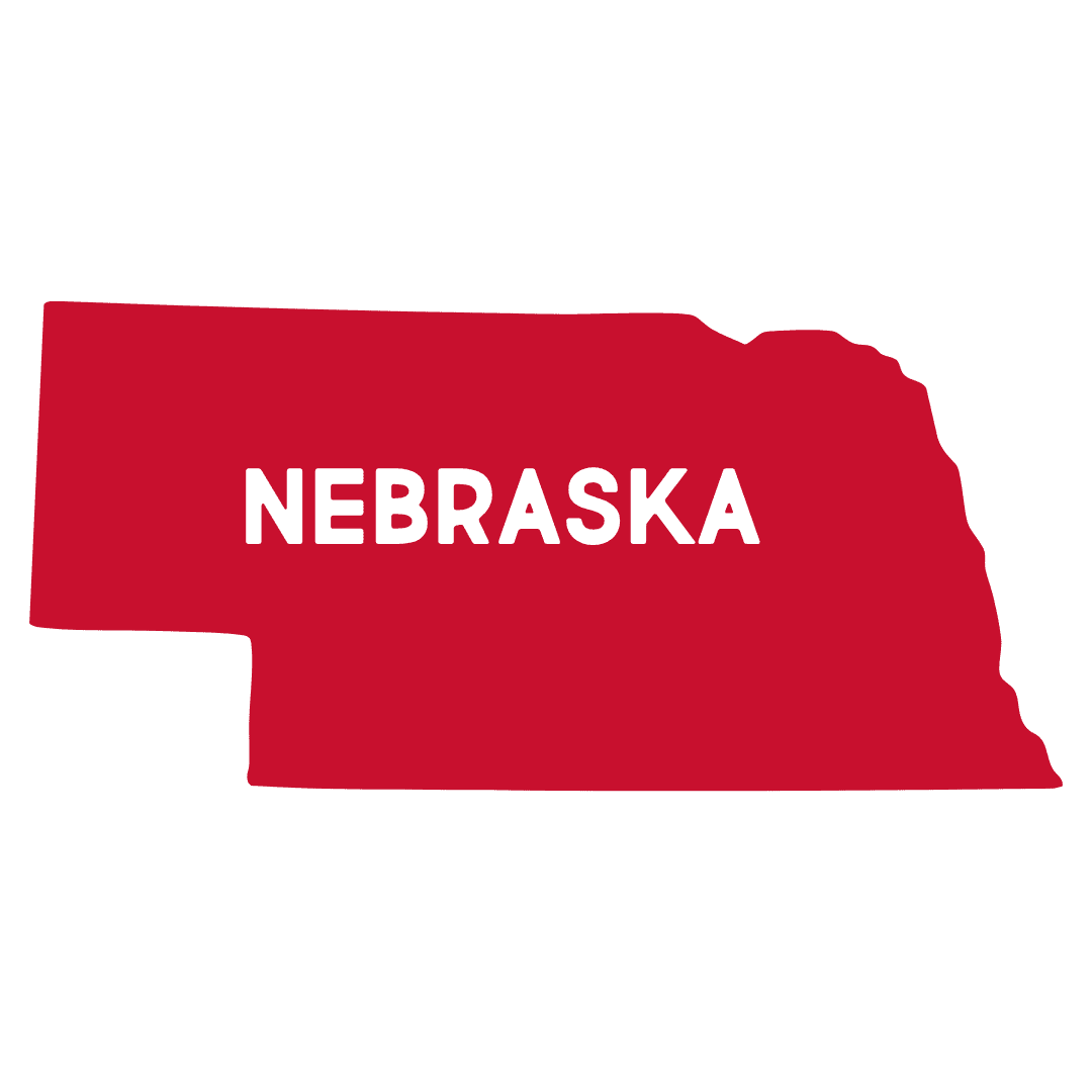 Nebraska Red State Outline